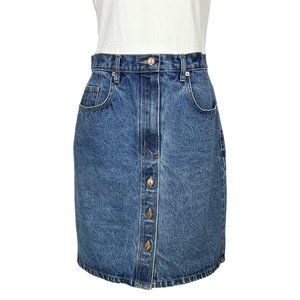 Vintage 90s-Y2K Jordache High Waisted Knee Length Denim Skirt